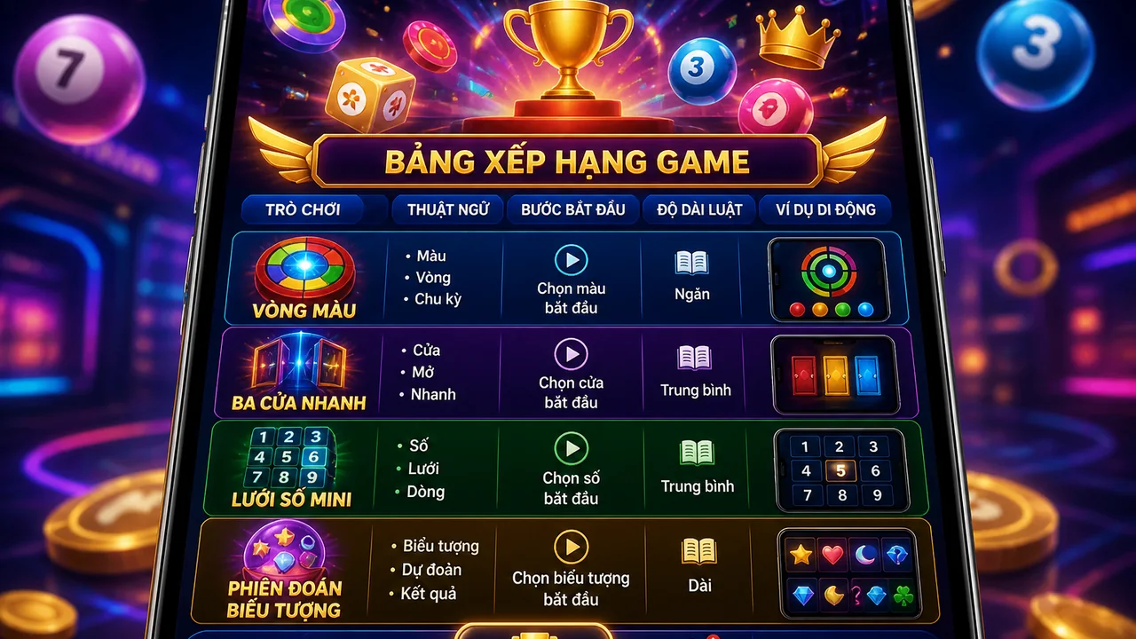Bảng xếp hạng game dễ học trên điện thoại: so sánh dữ liệu shbet
